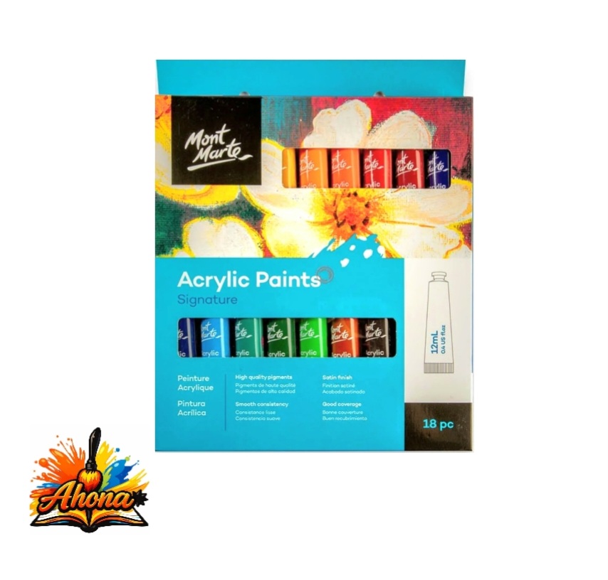 Mont Marte Acrylic Paints Signature 18pc x 12ml (0.4 US