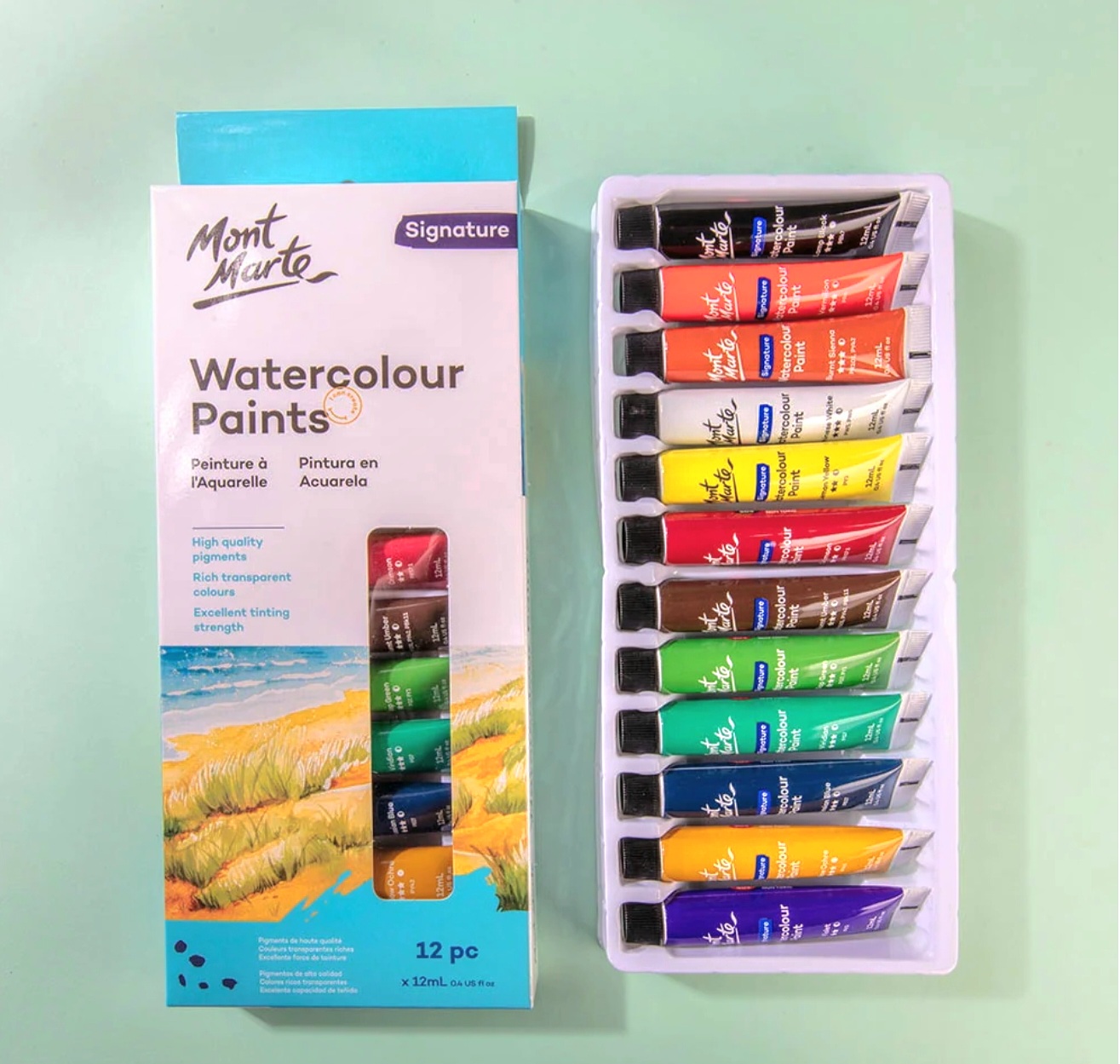 Mont Marte Water Paints Signature 12pc x 12ml (0.4 US
