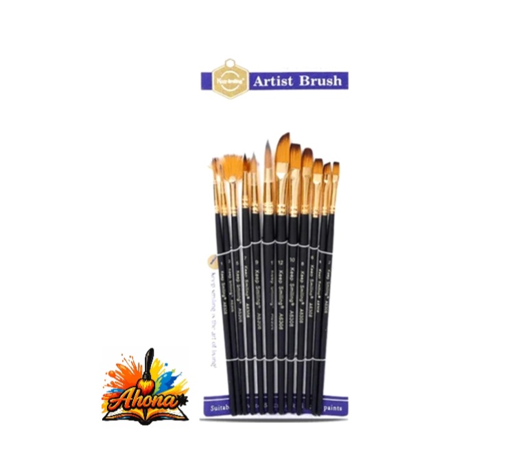 Keep Smiling Artist Paint Brush Set Of 12 Pc -A6308